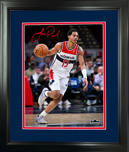 Framed Jordan Poole Facsimile Laser Engraved Signature Auto 11"x14" Basketball Photo HOFSM Holo