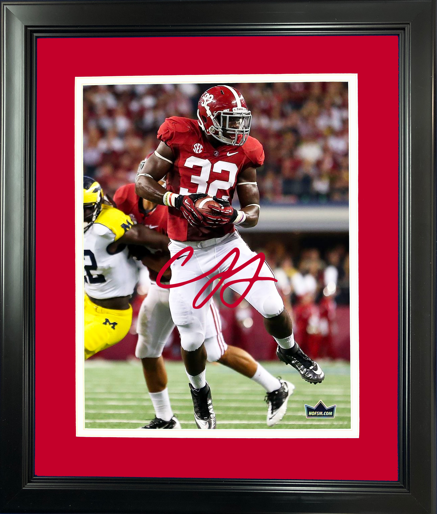 Framed C.J. Mosley Facsimile Laser Engraved Signature Auto Alabama Crimson Tide 11"x14" College Football Photo HOFSM Holo