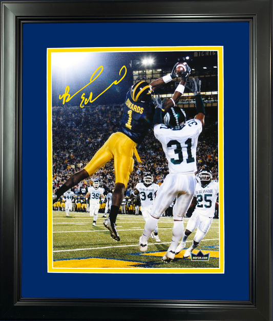 Framed Braylon Edwards Facsimile Laser Engraved Signature Auto Michigan Wolverines 11"x14" College Football Photo HOFSM Holo