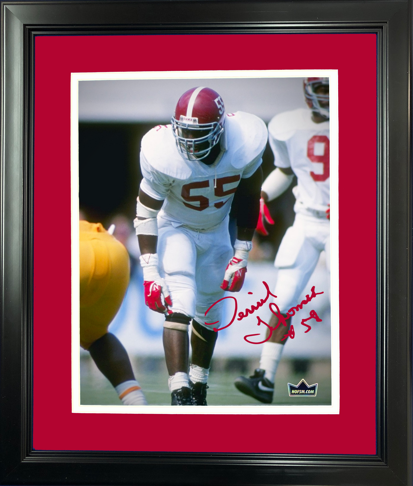 Framed Derrick Thomas Facsimile Laser Engraved Signature Auto Alabama Crimson Tide 11"x14" College Football Photo HOFSM Holo