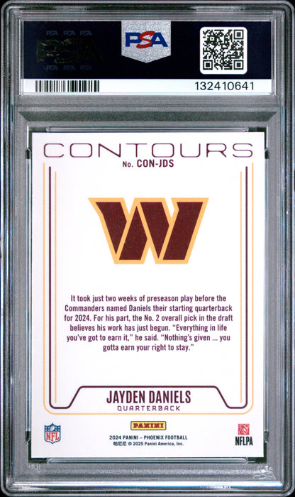 Graded 2024 Panini Phoenix Jayden Daniels #CONJDS Contours Rookie RC Football Card PSA 10 Gem Mint