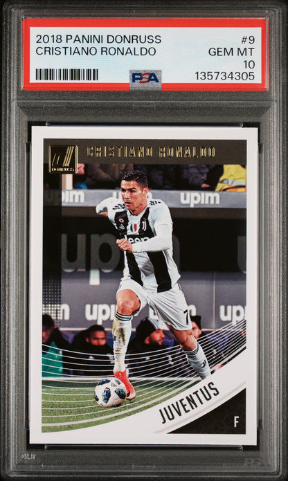 Graded 2018 Panini Donruss Cristiano Ronaldo #9 Soccer Card PSA 10 Gem Mint