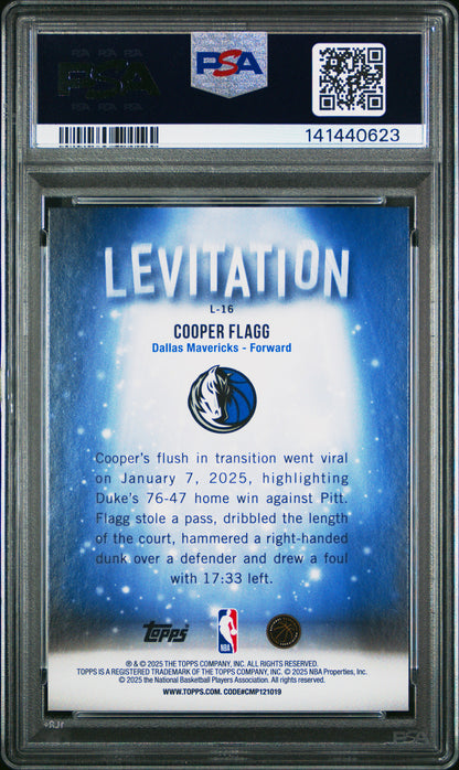 Graded 2025 Topps Cooper Flagg #L16 Levitation Rookie RC Basketball Card PSA 9 Mint