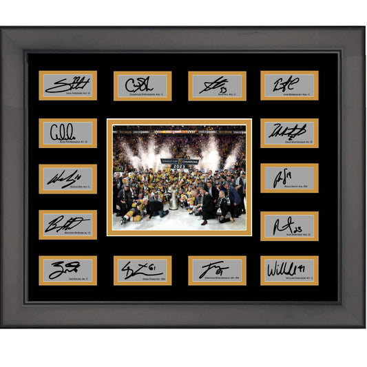 Framed 2023 Vegas Golden Knights Stanley Cup Champions 14x Team Facsimile Laser Engraved Signature Auto Collage 20x25 Hockey Photo