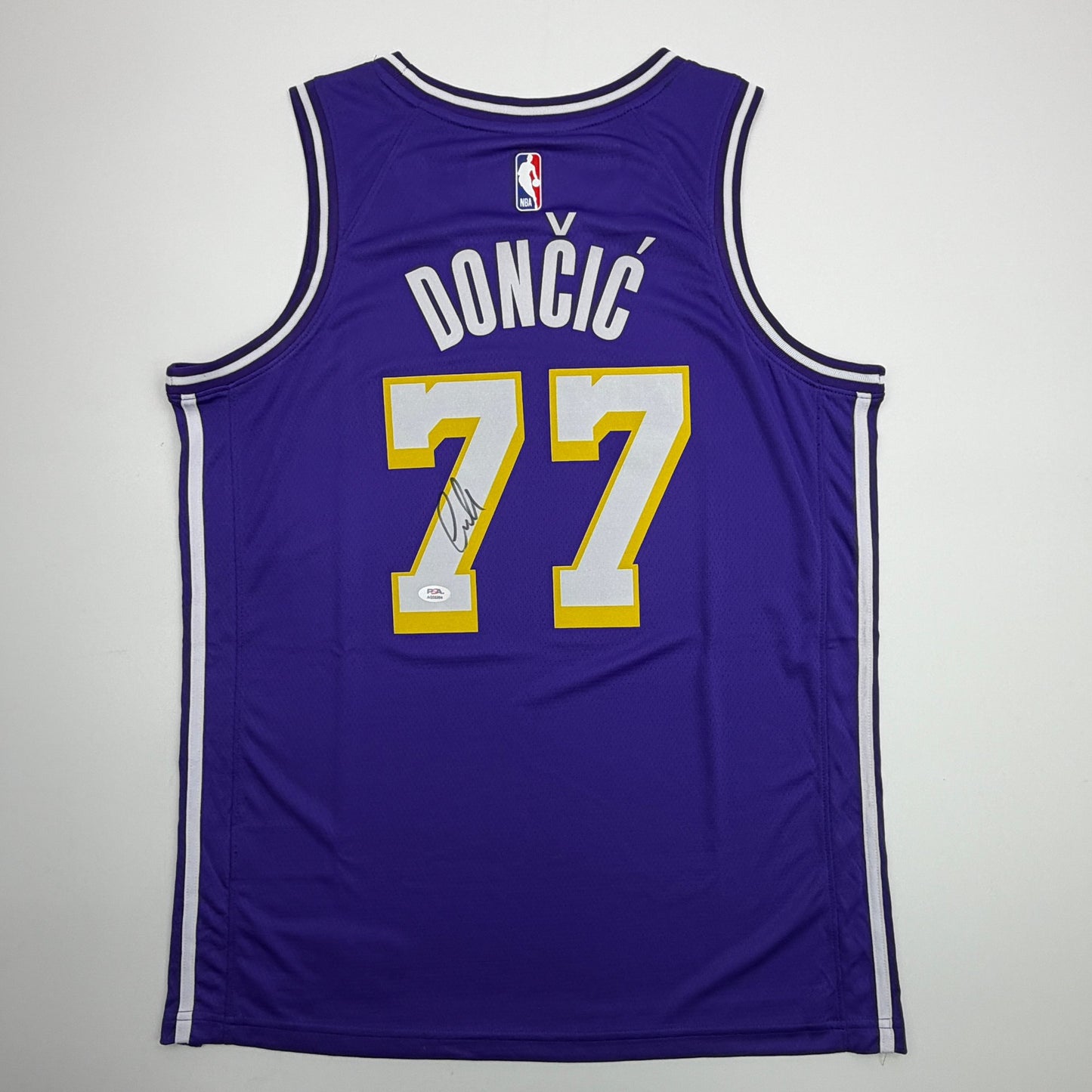Autographed/Signed Luka Doncic Los Angeles Lakers Purple Authentic Basketball Jersey PSA/DNA COA