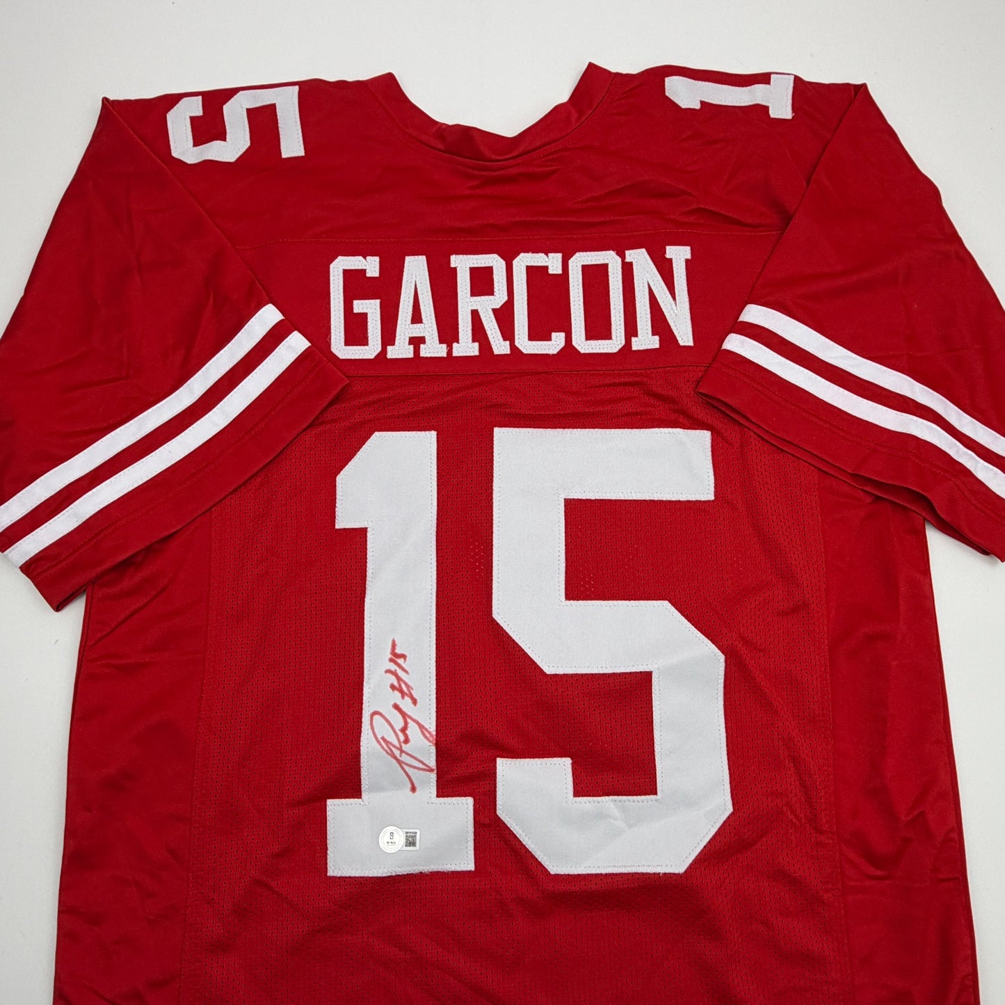 Autographed/Signed Pierre Garcon San Francisco Red Football Jersey Beckett BAS COA