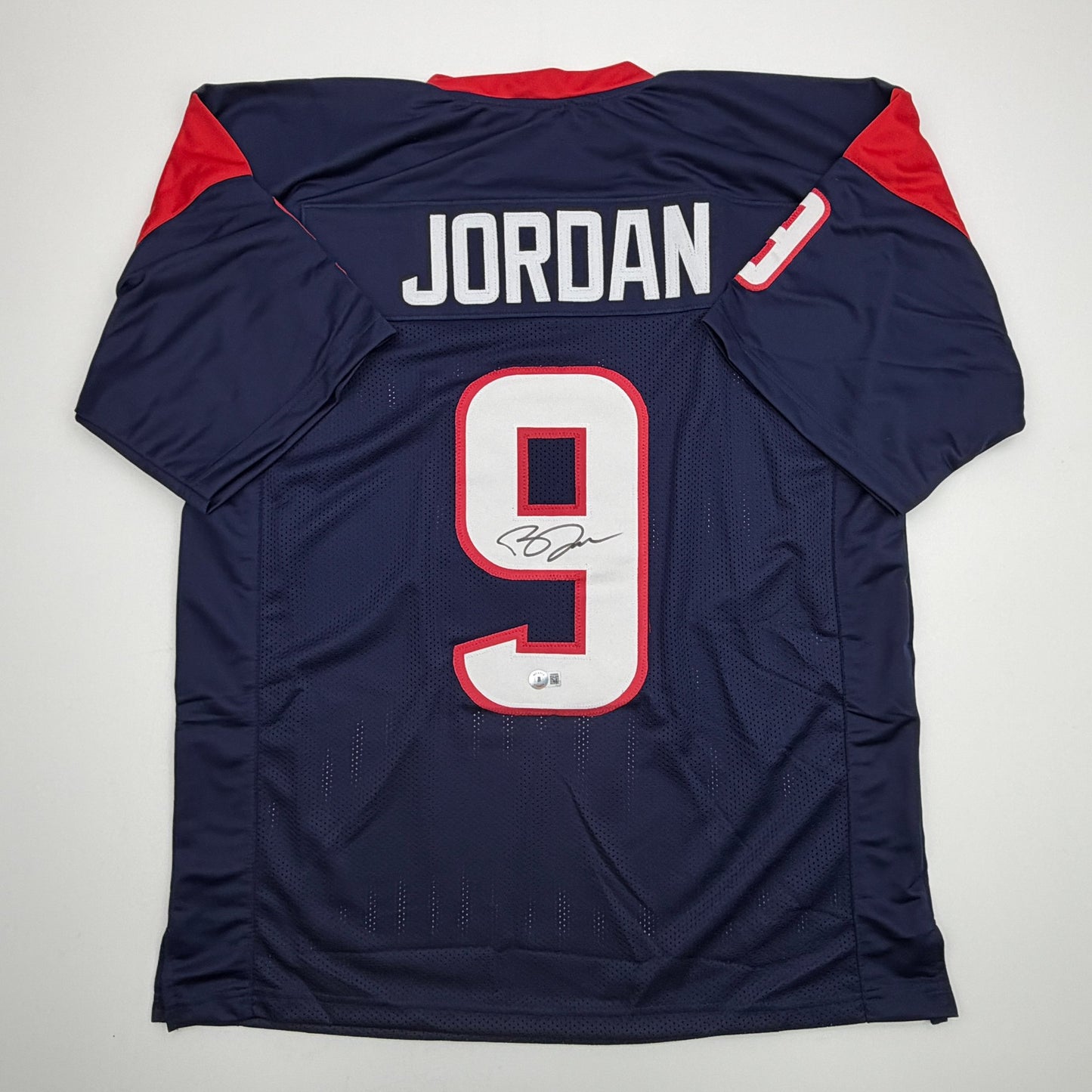 Autographed/Signed Brevin Jordan Houston Blue Football Jersey Beckett BAS COA