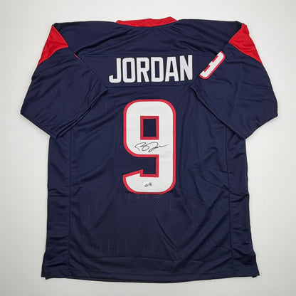 Autographed/Signed Brevin Jordan Houston Blue Football Jersey Beckett BAS COA
