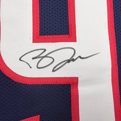Autographed/Signed Brevin Jordan Houston Blue Football Jersey Beckett BAS COA