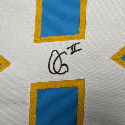 Autographed/Signed Oronde Gadsden Los Angeles San Diego Powder Blue Pro Cut Football Jersey Beckett BAS COA