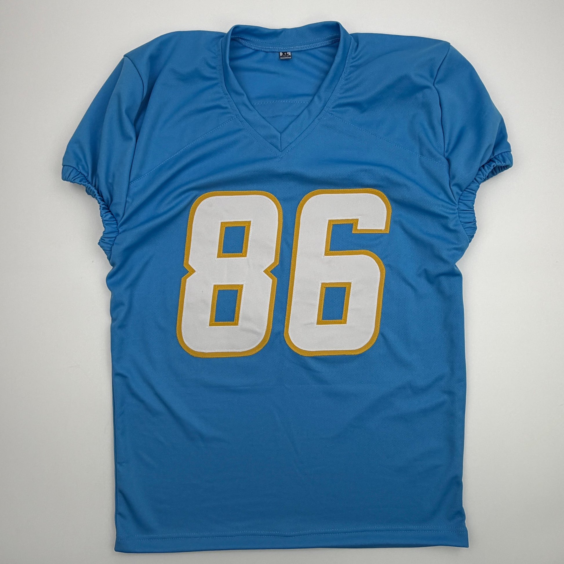 Autographed/Signed Oronde Gadsden Los Angeles San Diego Powder Blue Pro Cut Football Jersey Beckett BAS COA