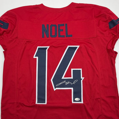 Autographed/Signed Jaylin Noel Houston Red Pro Cut Football Jersey JSA COA