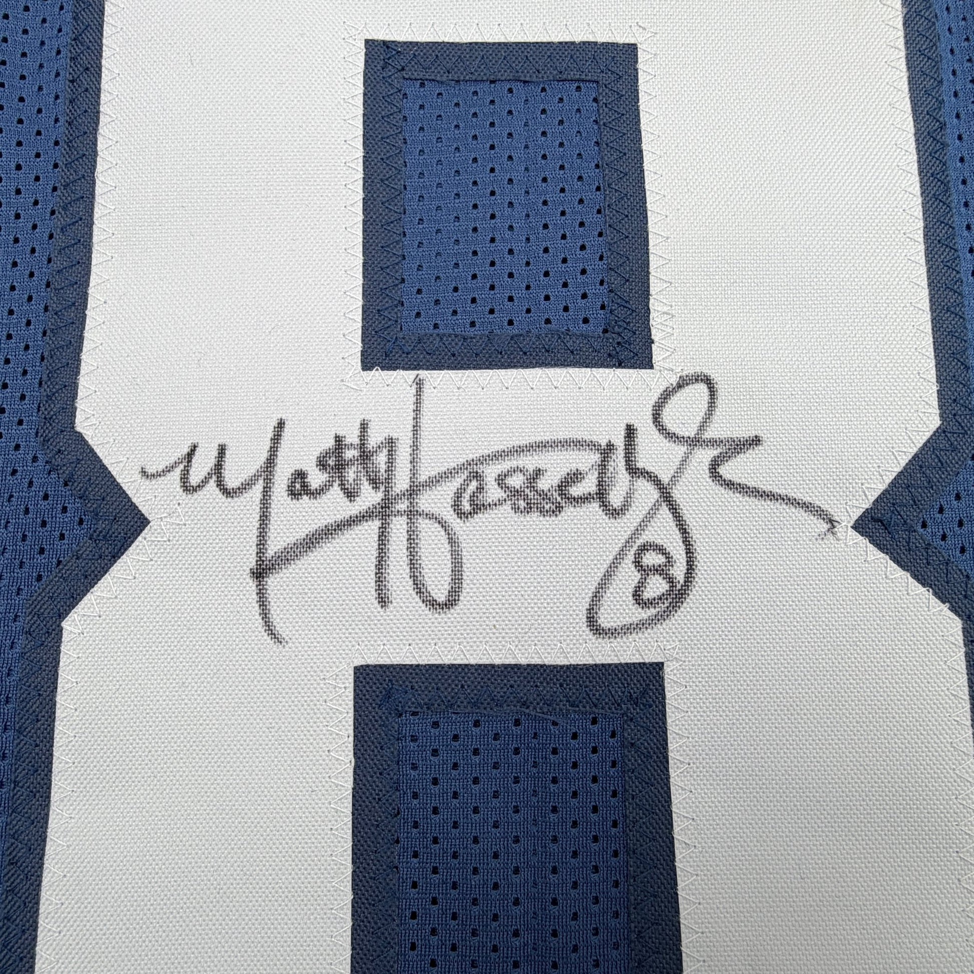 Autographed/Signed Matt Hasselbeck Seattle Blue Football Jersey Beckett BAS COA