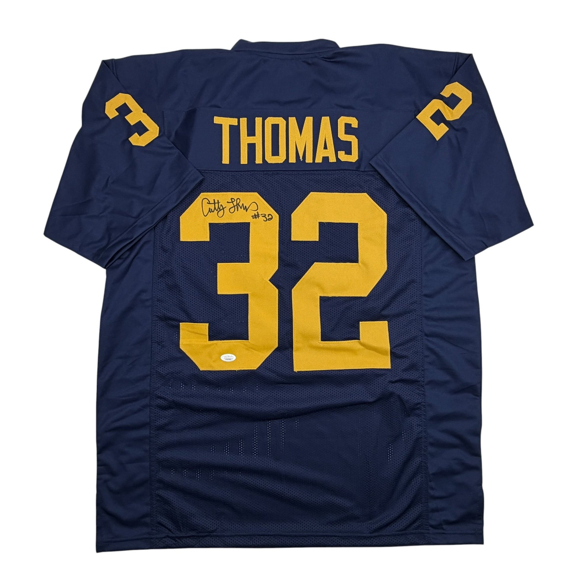 Autographed/Signed Anthony Thomas Michigan Blue College Football Jersey JSA COA