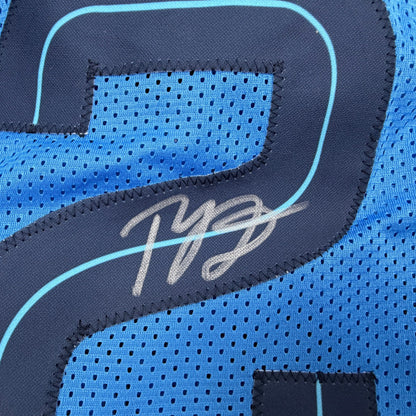 Autographed/Signed Ty Jerome Memphis Light Blue Basketball Jersey Beckett BAS COA