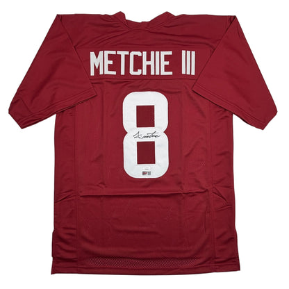Autographed/Signed John Metchie III Alabama Red College Football Jersey JSA COA