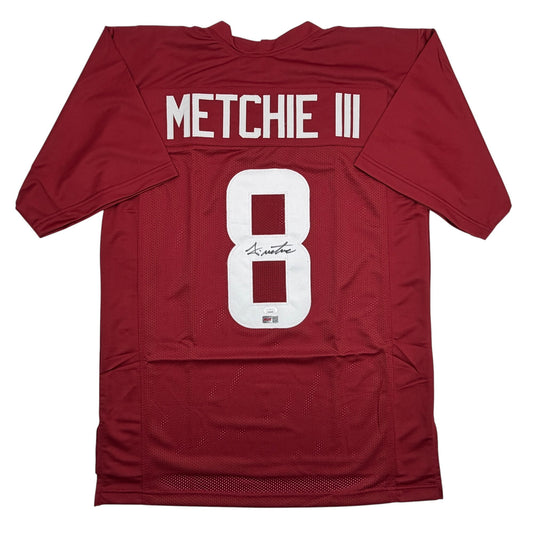 Autographed/Signed John Metchie III Alabama Red College Football Jersey JSA COA