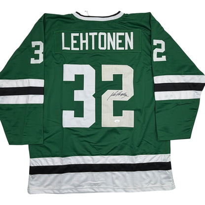 Autographed/Signed Kari Lehtonen Dallas Green Hockey Jersey JSA COA