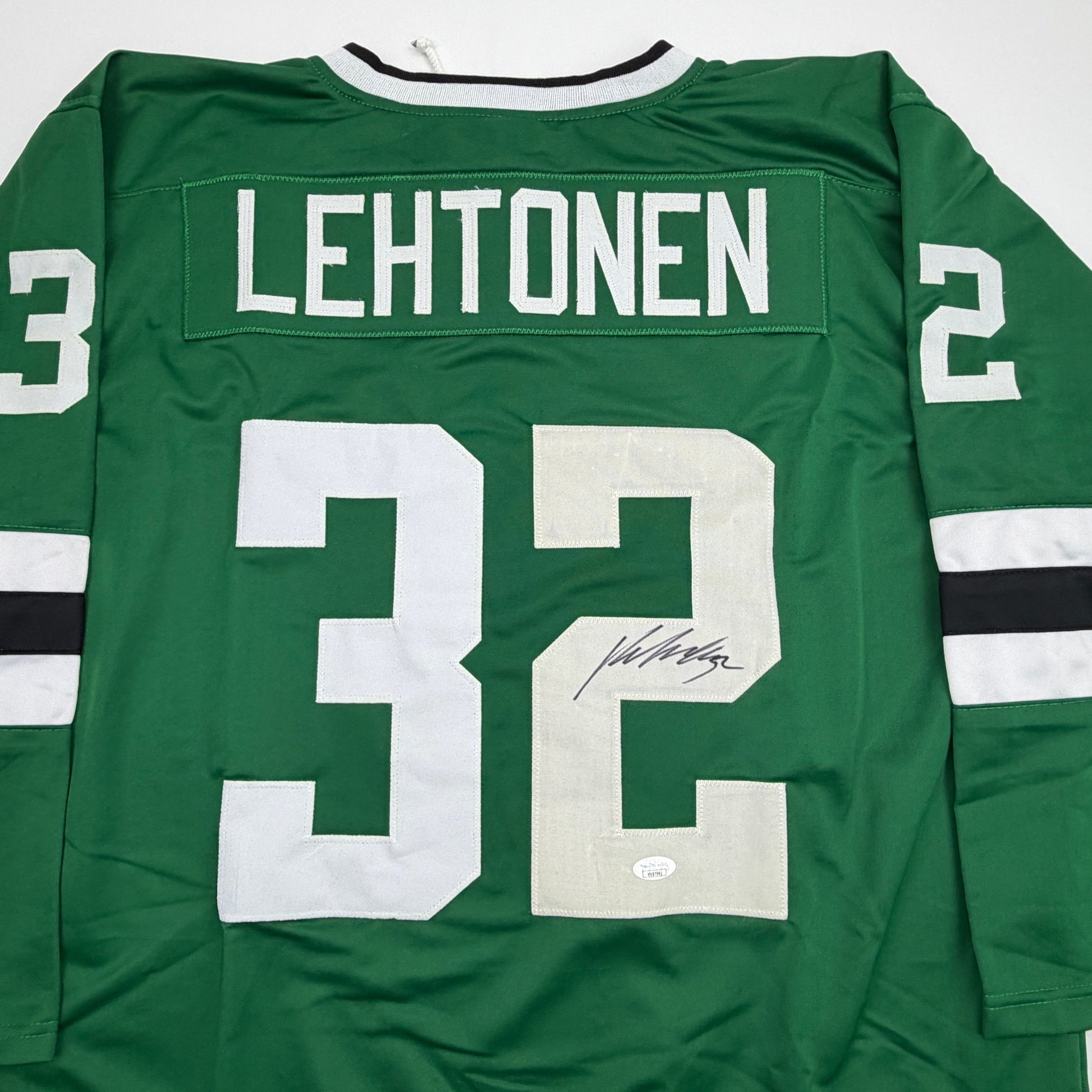 Autographed/Signed Kari Lehtonen Dallas Green Hockey Jersey JSA COA