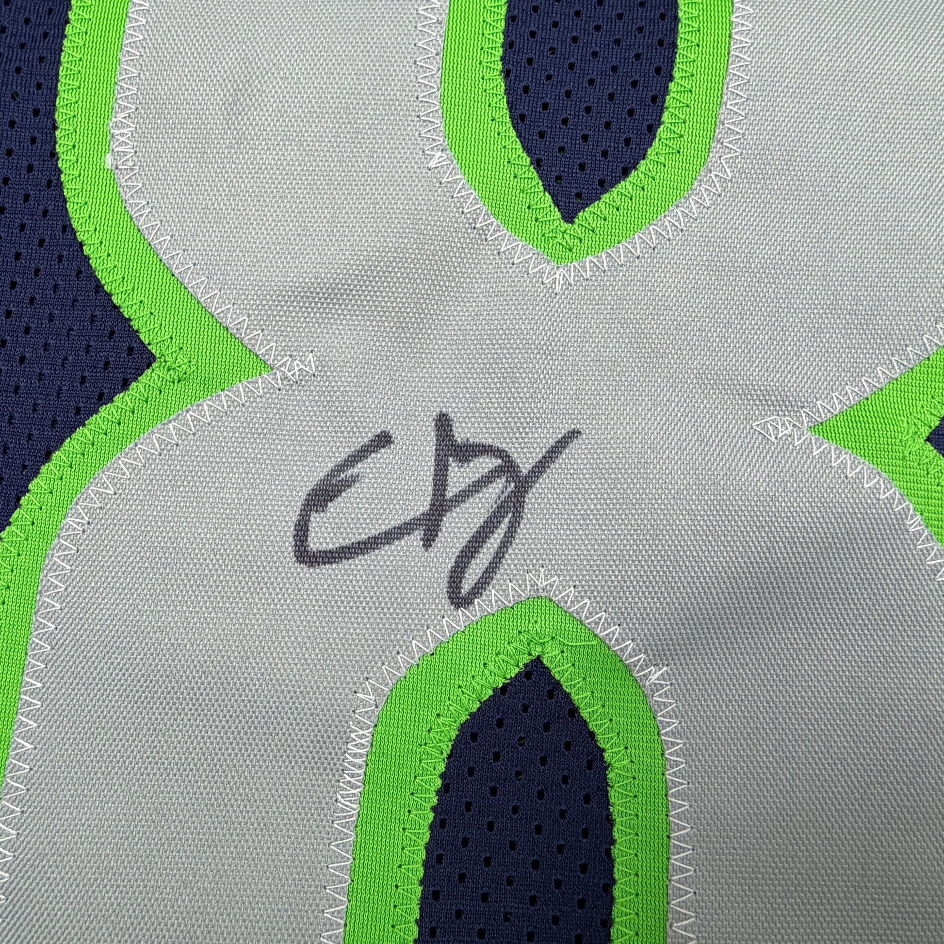 Autographed/Signed Elijah Arroyo Seattle Navy Blue Football Jersey JSA COA