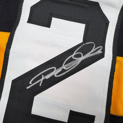 Autographed/Signed Rod Woodson HOF 09 Pittsburgh Bumbe Bee Football Jersey Beckett BAS COA