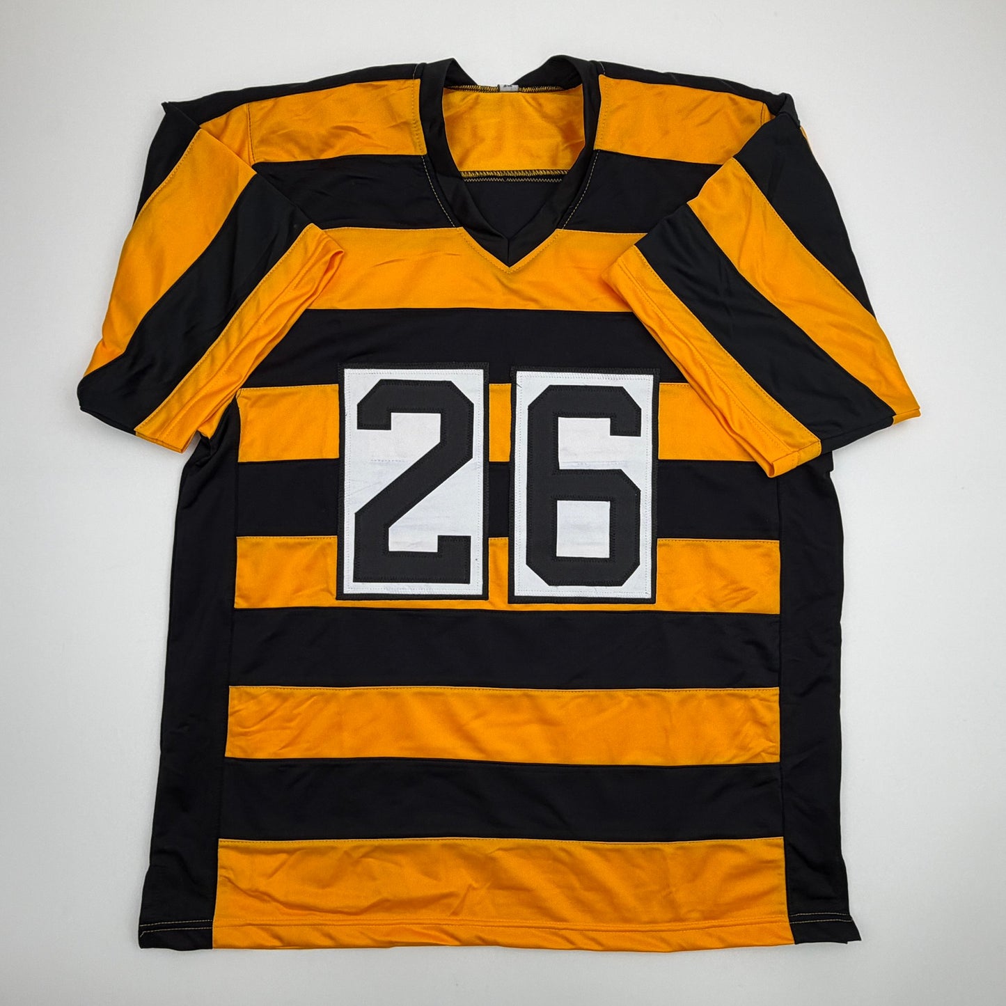 Autographed/Signed Rod Woodson HOF 09 Pittsburgh Bumbe Bee Football Jersey Beckett BAS COA