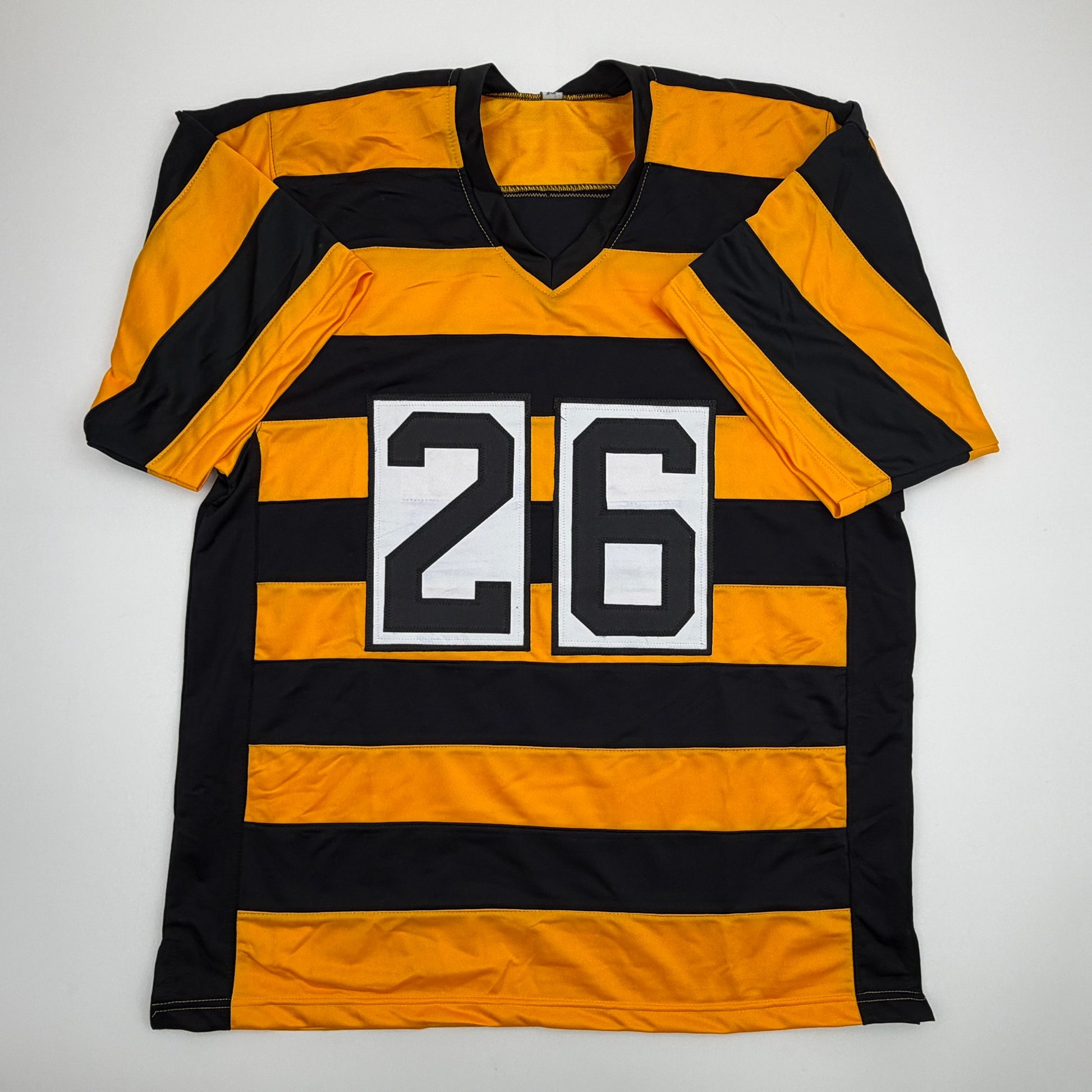 Autographed/Signed Rod Woodson HOF 09 Pittsburgh Bumbe Bee Football Jersey Beckett BAS COA