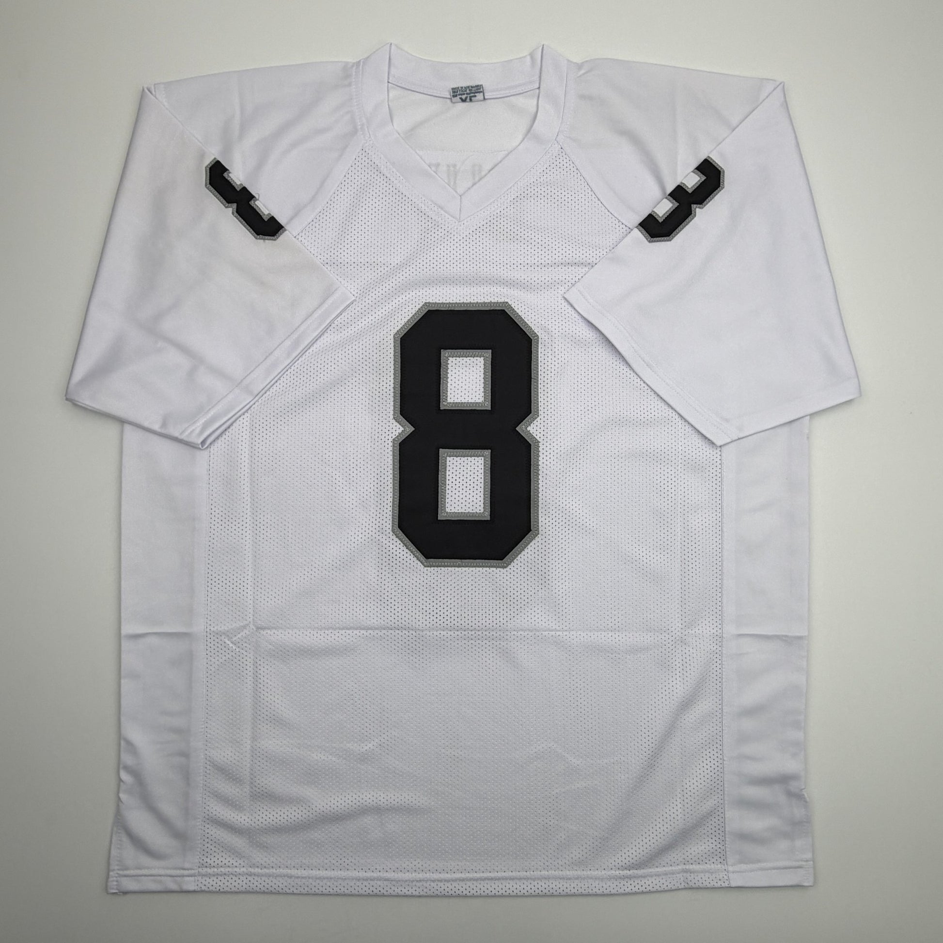 Autographed/Signed Ray Guy HOF 14 Oakland Las Vegas White Football Jersey JSA COA