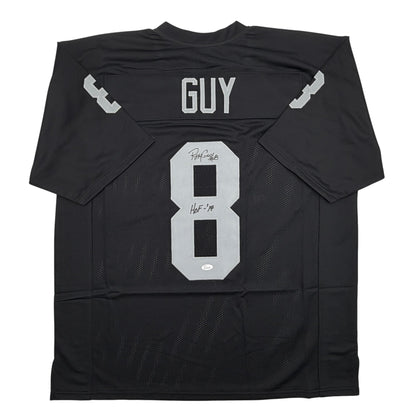 Autographed/Signed Ray Guy HOF 14 Oakland Las Vegas Black Football Jersey JSA COA