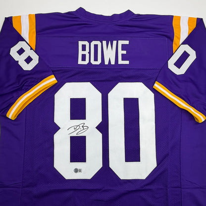 Autographed/Signed Dwayne Bowe LSU Purple College Football Jersey Beckett BAS COA