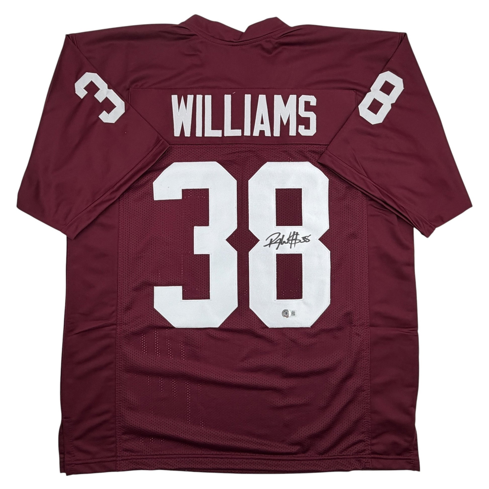 Autographed/Signed Roy Williams Oklahoma Maroon College Football Jersey Beckett BAS COA