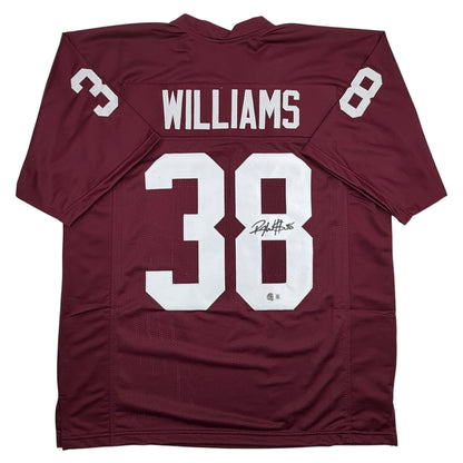 Autographed/Signed Roy Williams Oklahoma Maroon College Football Jersey Beckett BAS COA