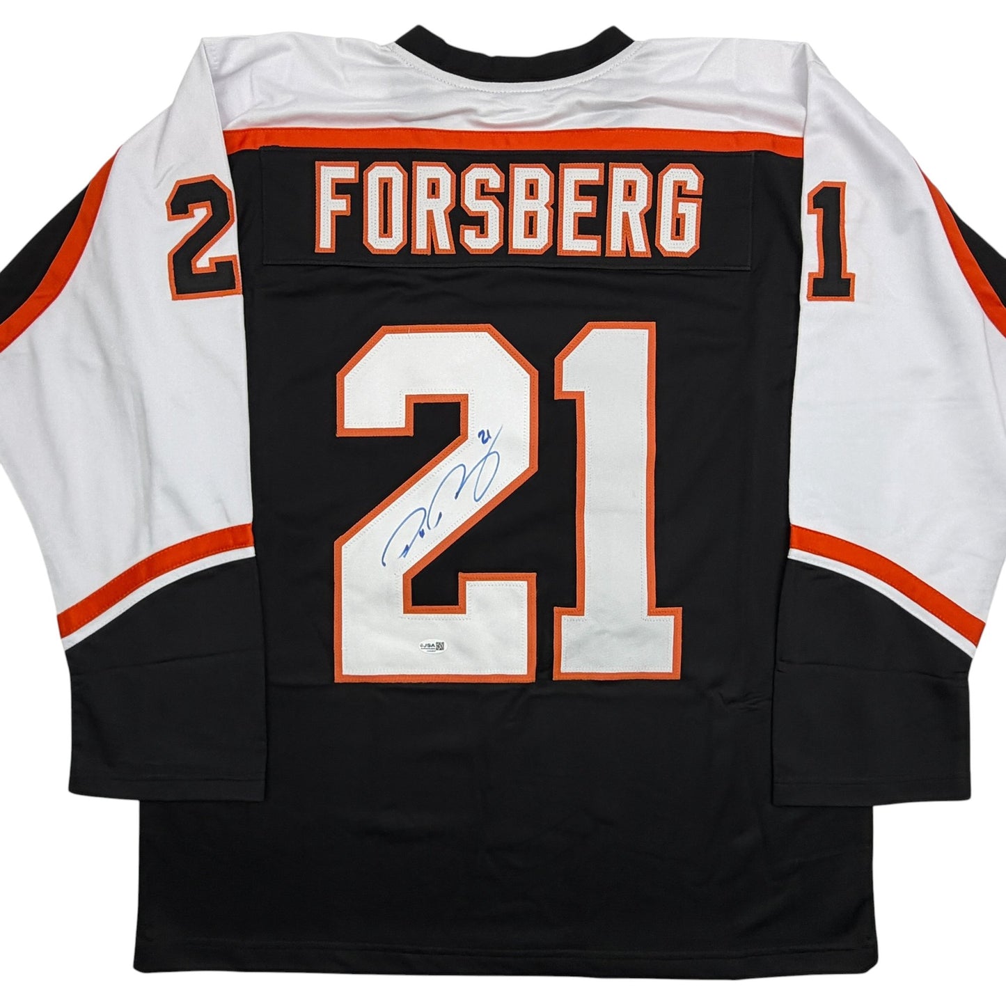 Autographed/Signed Peter Forsberg Philadelphia Black Hockey Jersey JSA COA