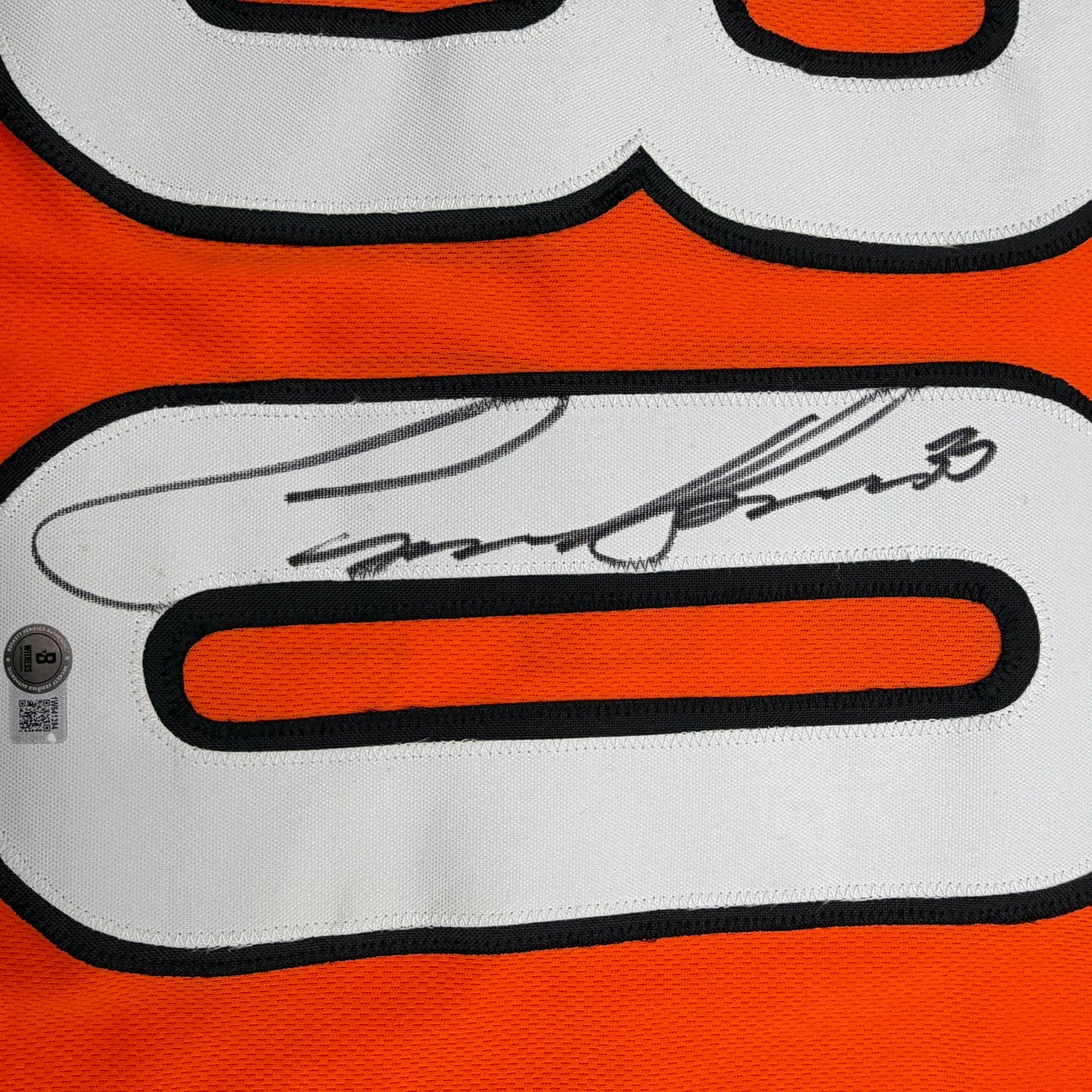 Autographed/Signed Chase Brown Cincinnati Orange Football Jersey Beckett BAS COA