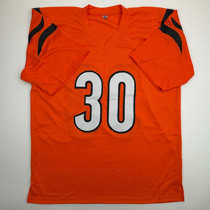 Autographed/Signed Chase Brown Cincinnati Orange Football Jersey Beckett BAS COA