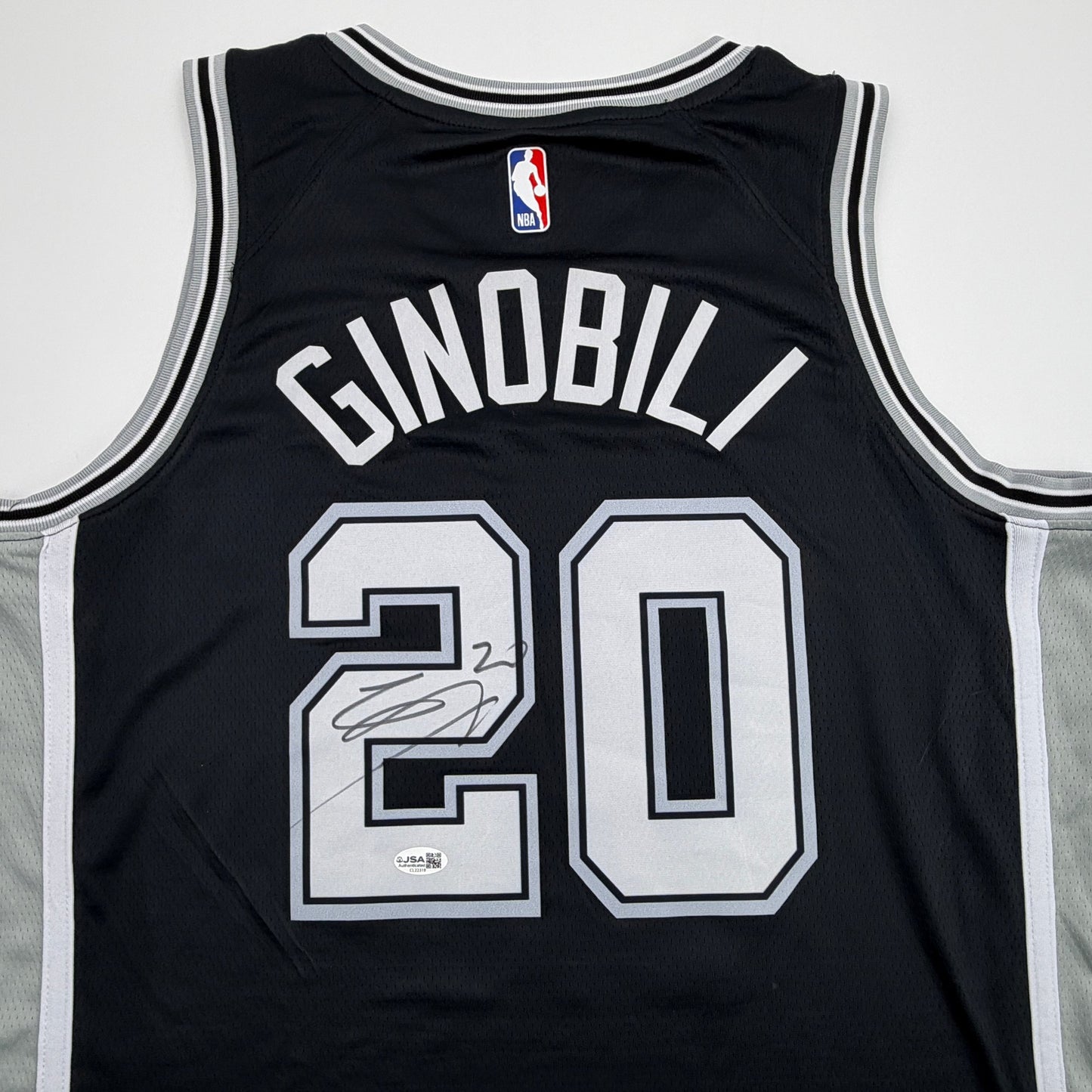 Autographed/Signed Manu Ginobili San Antonio Spurs Black Authentic Basketball Jersey JSA COA