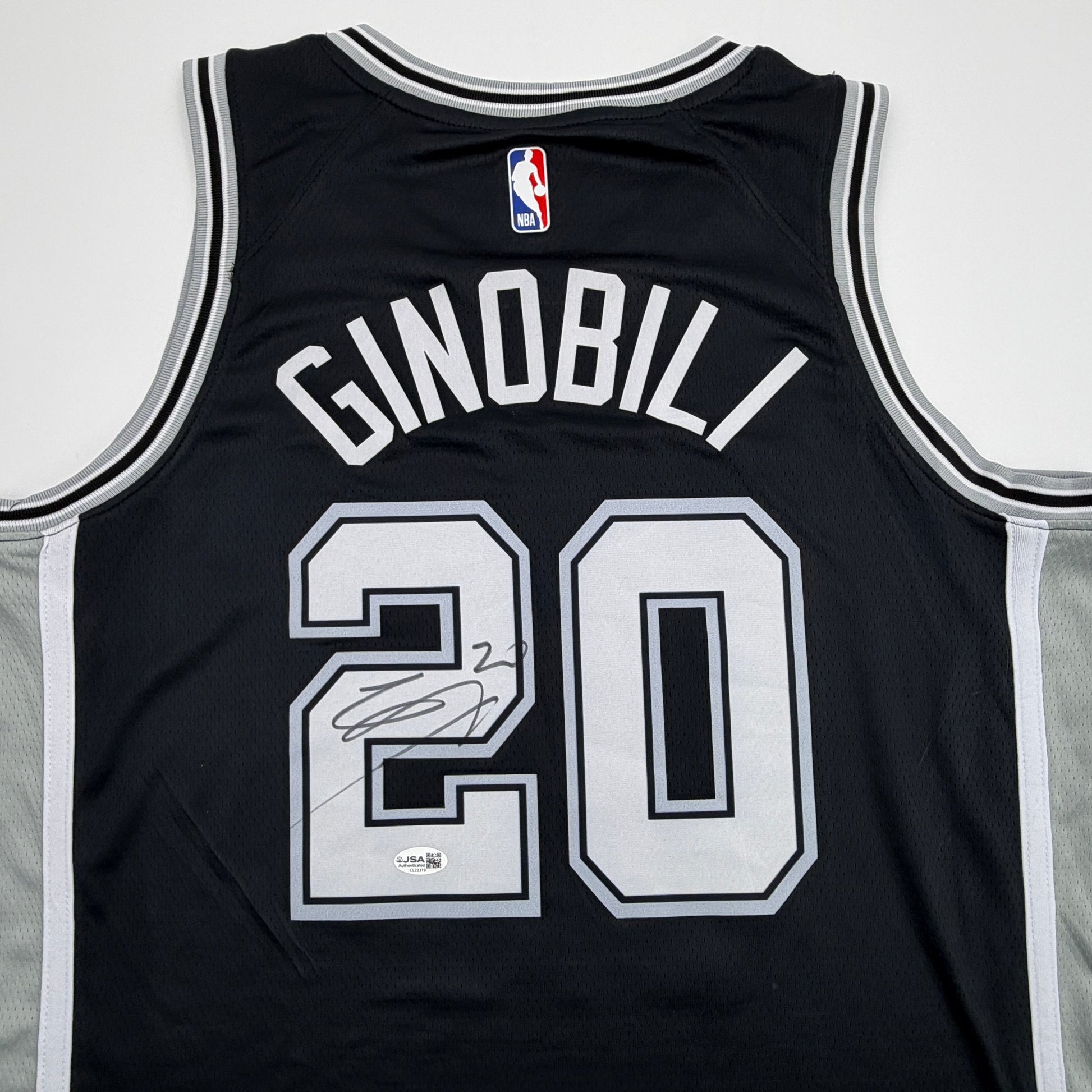Autographed/Signed Manu Ginobili San Antonio Spurs Black Authentic Basketball Jersey JSA COA