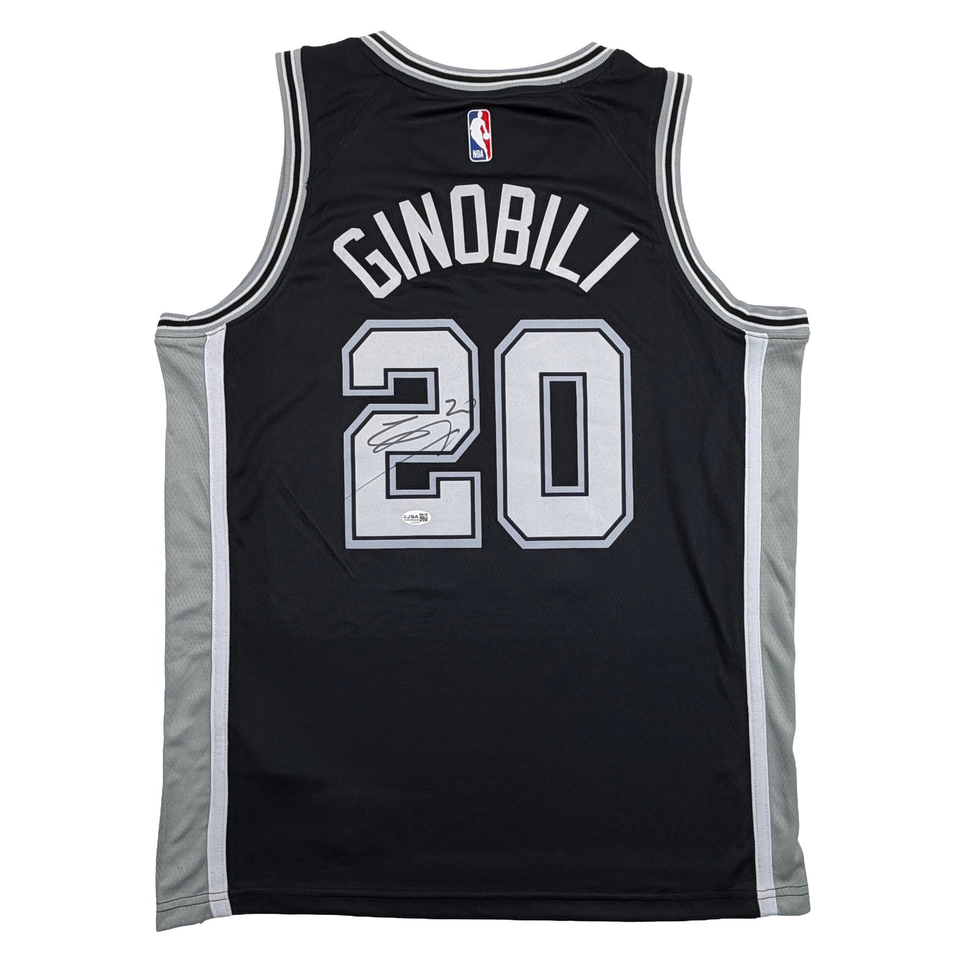 Autographed/Signed Manu Ginobili San Antonio Spurs Black Authentic Basketball Jersey JSA COA