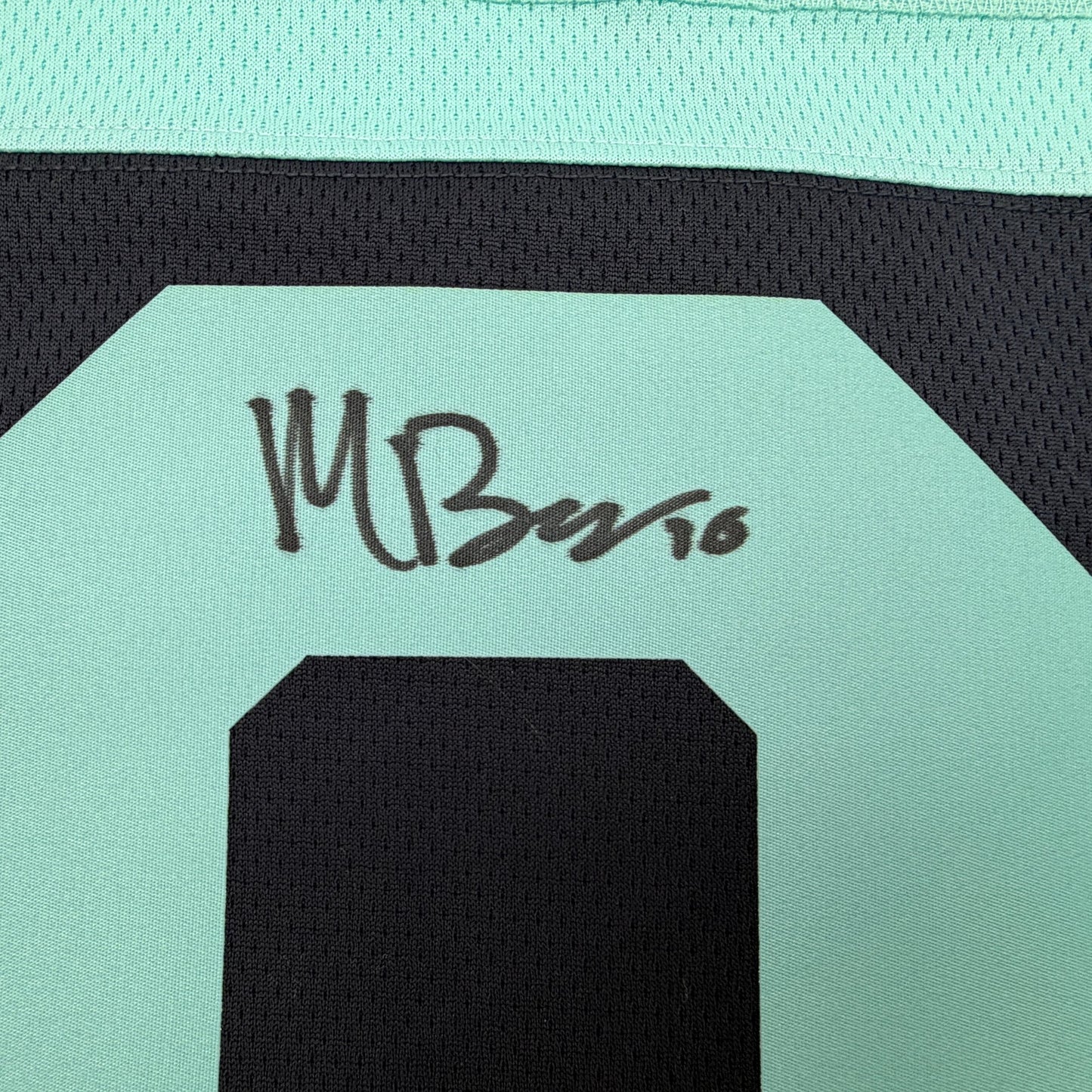 Autographed/Signed Matty Beniers Seattle Kraken Blue Authentic Hockey Jersey Fanatics COA