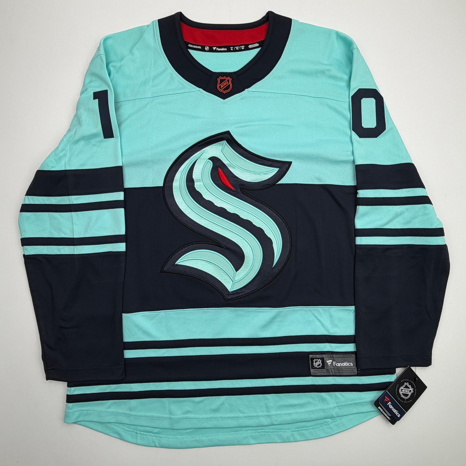 Autographed/Signed Matty Beniers Seattle Kraken Blue Authentic Hockey Jersey Fanatics COA