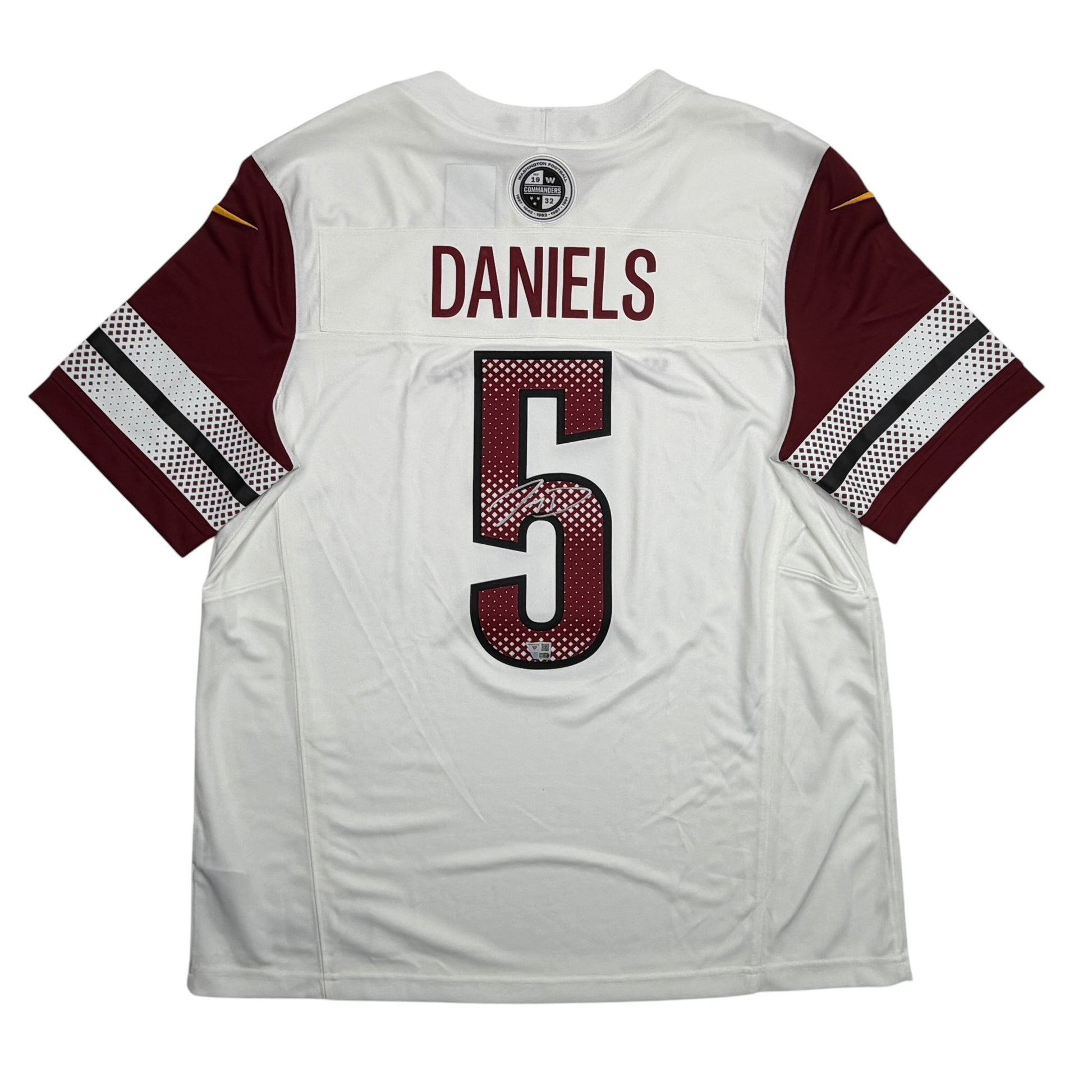 Autographed/Signed Jayden Daniels Washington Commanders White Authentic Football Jersey Fanatics COA