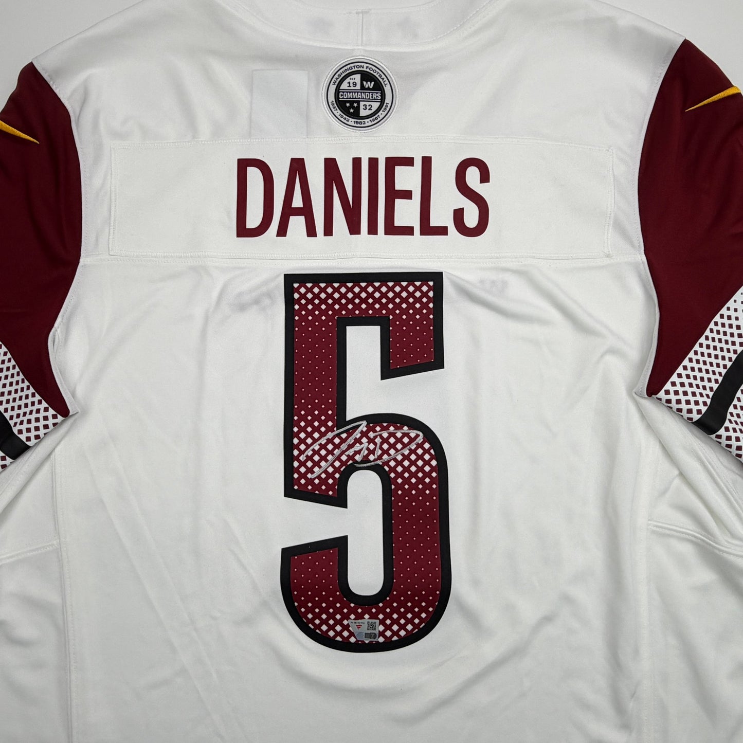 Autographed/Signed Jayden Daniels Washington Commanders White Authentic Football Jersey Fanatics COA
