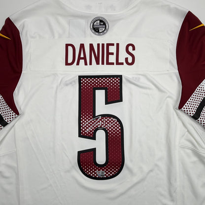 Autographed/Signed Jayden Daniels Washington Commanders White Authentic Football Jersey Fanatics COA