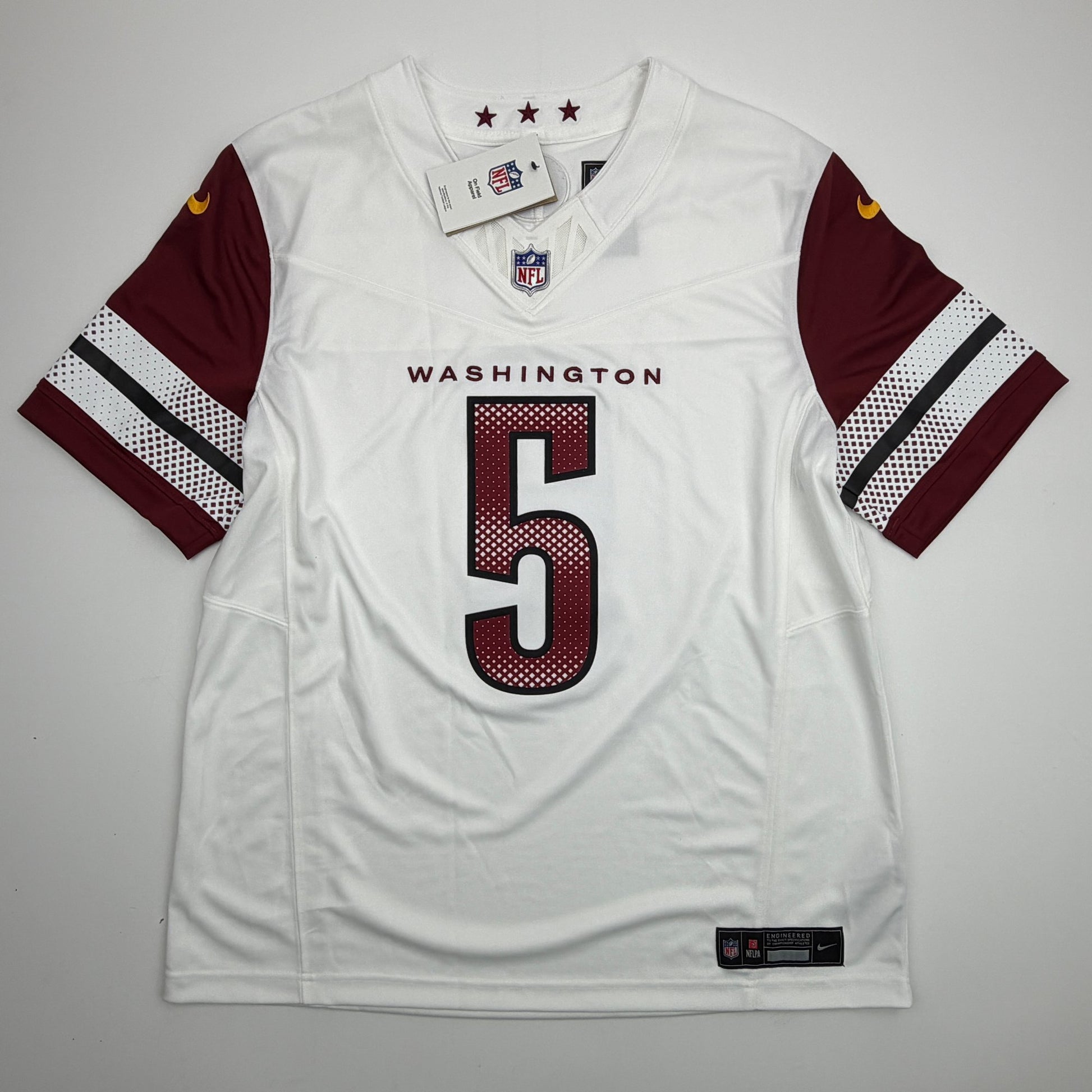 Autographed/Signed Jayden Daniels Washington Commanders White Authentic Football Jersey Fanatics COA