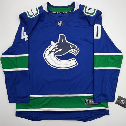 Autographed/Signed Elias Pettersson Vancouver Canucks Blue Authentic Hockey Jersey Fanatics COA