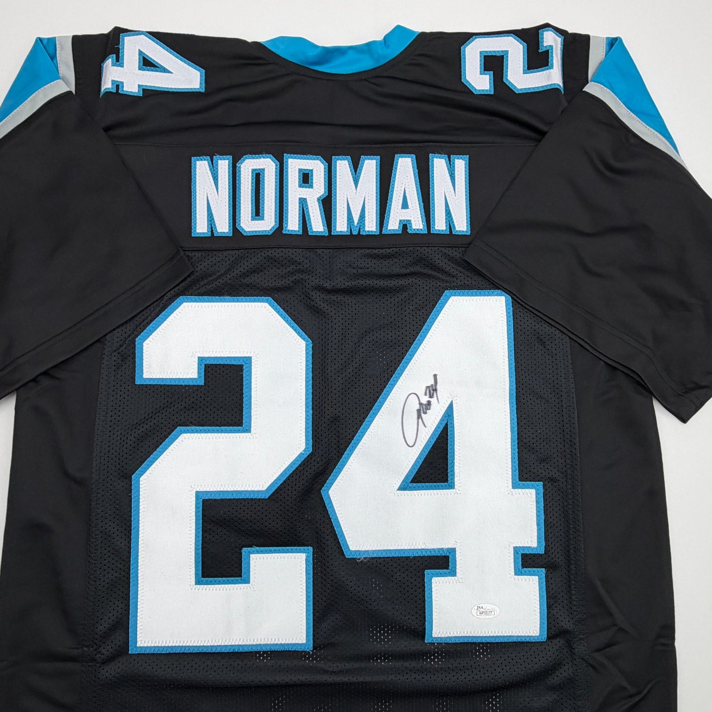 Autographed/Signed Josh Norman Carolina Black Football Jersey JSA COA