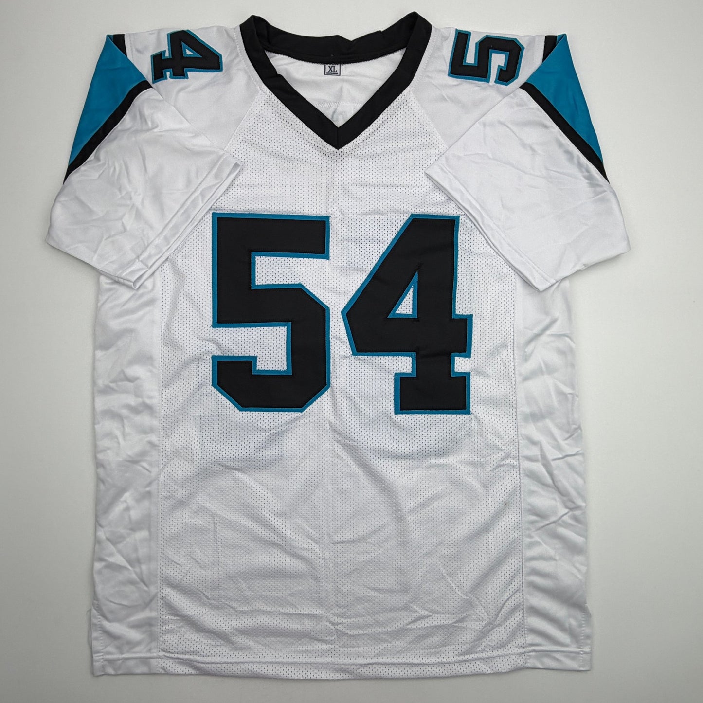 Autographed/Signed Shaq Thompson Carolina White Football Jersey JSA COA