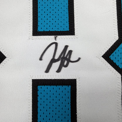 Autographed/Signed Jaycee Horn Carolina Blue Football Jersey Beckett BAS COA