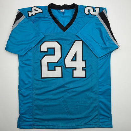 Autographed/Signed Jonathon Brooks Carolina Blue Football Jersey JSA COA