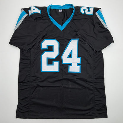 Autographed/Signed Jonathon Brooks Carolina Black Football Jersey JSA COA